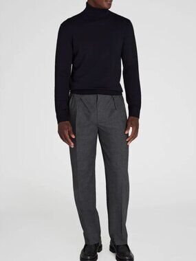 Club Monaco Men's Merino Wool Turtleneck, M, TAUPE